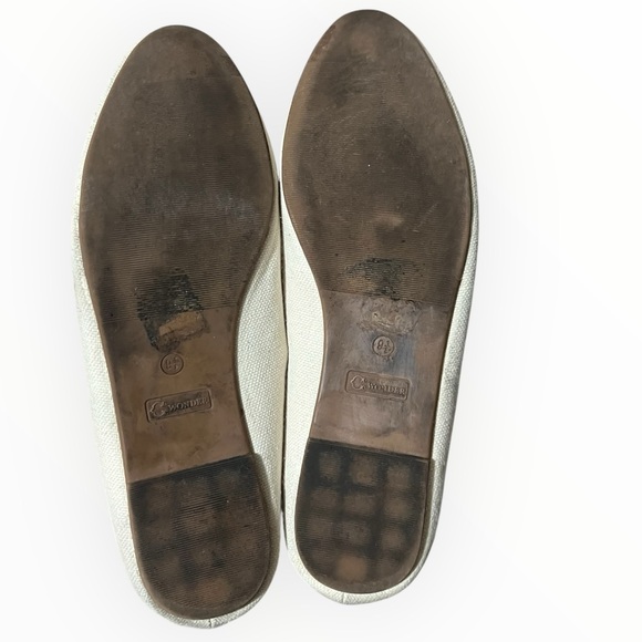 C Wonder Bee Happy Embroidered Loafer Flats Womens Size 9.5 Natural Linen Color - Picture 9 of 9